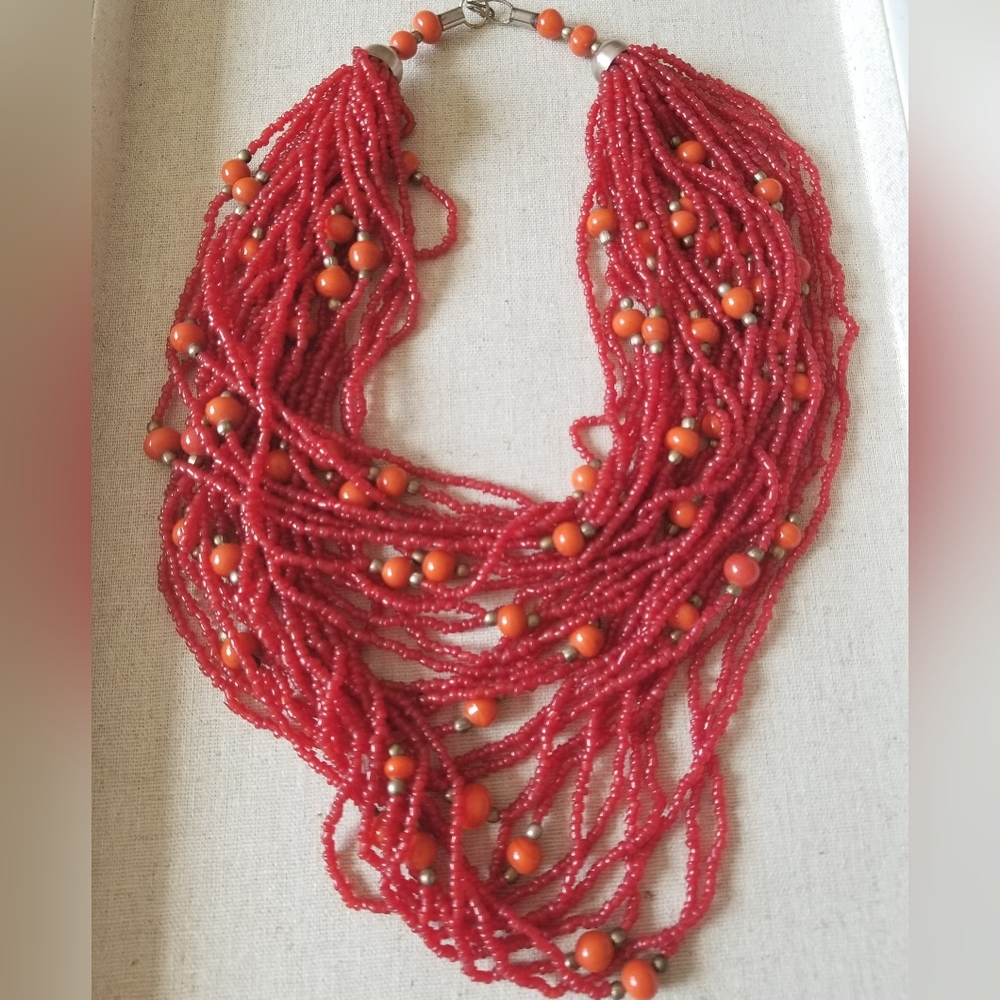 VINTAGE | Necklace | Multi-Strand Bead and Silver